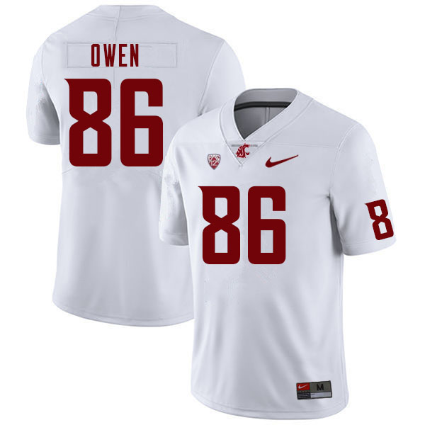 Washington State Cougars #86 Drake Owen College Football Jerseys Sale-White